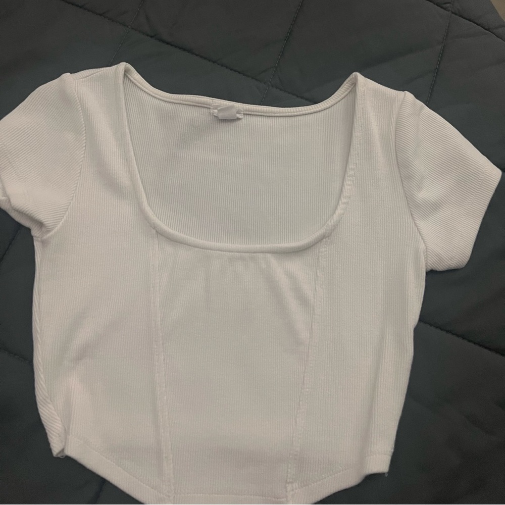 Garage White crop top